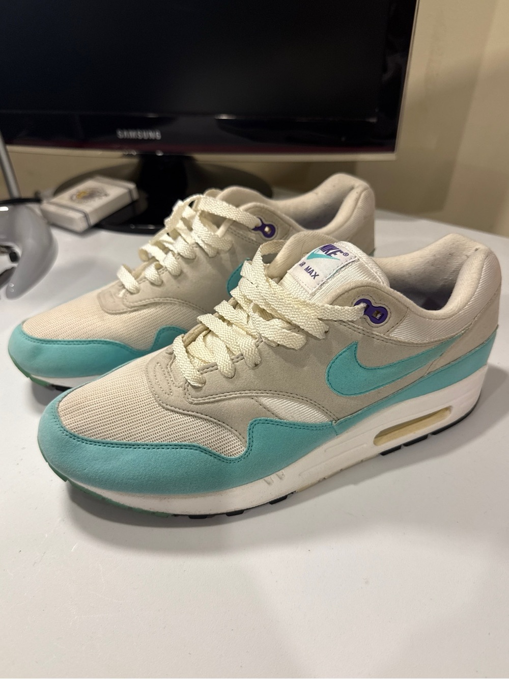 Nike Air Max 1 OG Anniversary Aqua 908375-105 Mens Size 10US - used - no box